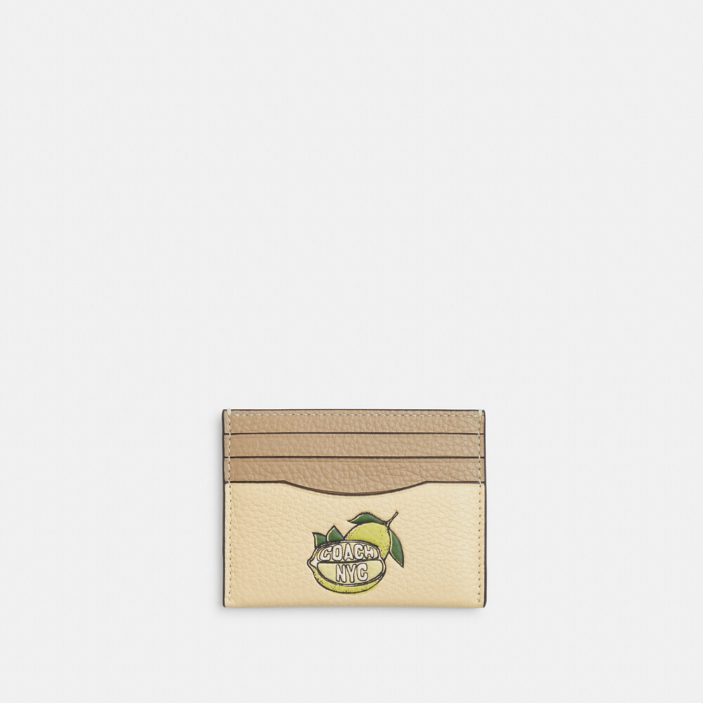 Coach Outlet Slim Id Card Case With Lemon Graphic